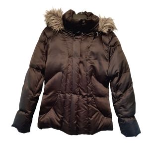 CALVIN KLEIN HOODED QUILTED PUFFER DOWN COAT L